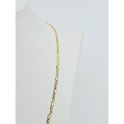 14K Yellow Gold Figaro Link Chain Necklace
