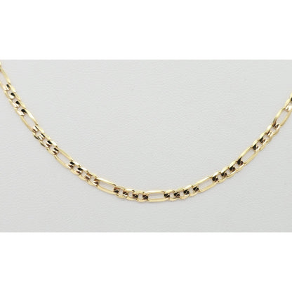 14K Yellow Gold Figaro Link Chain Necklace