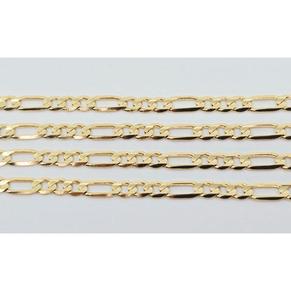 14K Yellow Gold Figaro Link Chain Necklace