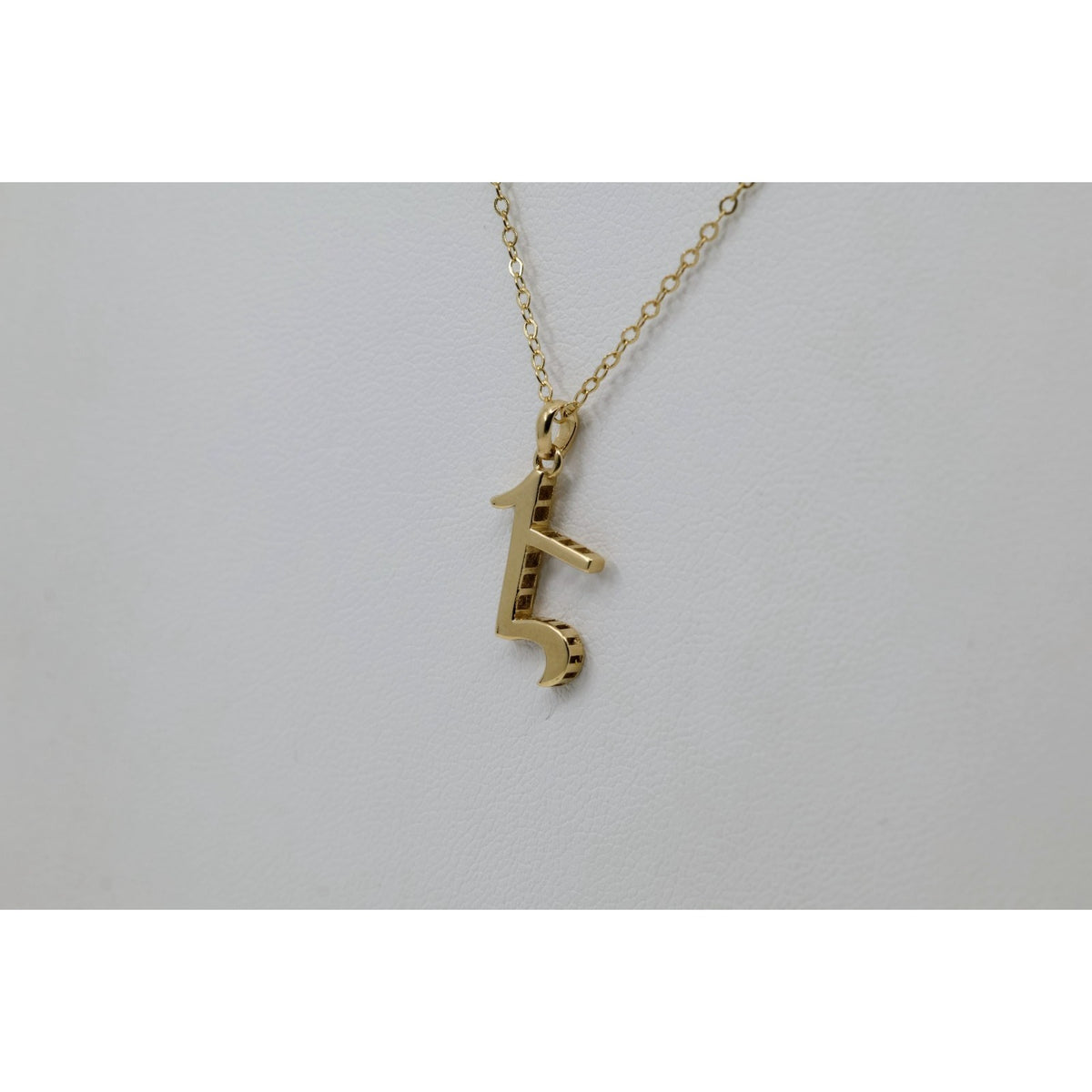 14K Yellow Gold Armenian Initial Letter " E " Charm Pendant