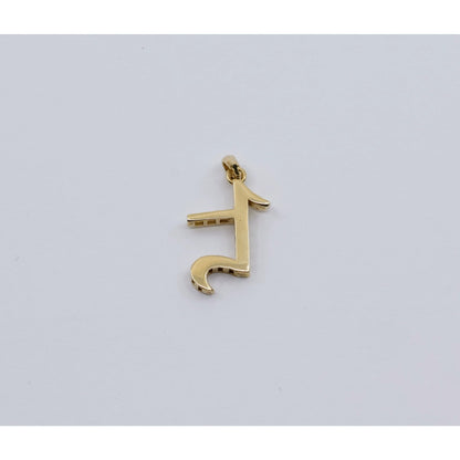 14K Yellow Gold Armenian Initial Letter " E " Charm Pendant