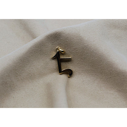 14K Yellow Gold Armenian Initial Letter " E " Charm Pendant