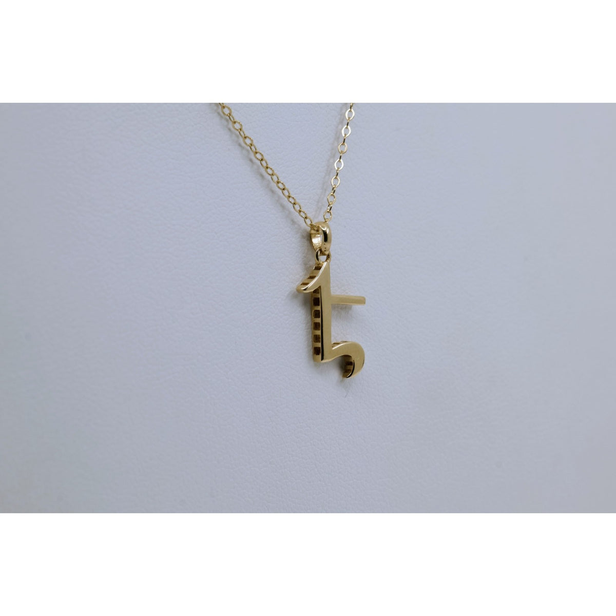 14K Yellow Gold Armenian Initial Letter " E " Charm Pendant