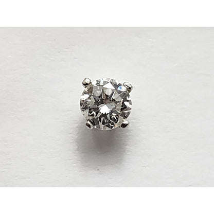 14K White Gold Round Cut Diamond Stud Earrings