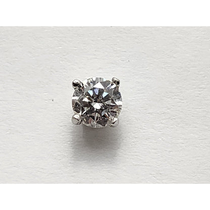 14K White Gold Round Cut Diamond Stud Earrings