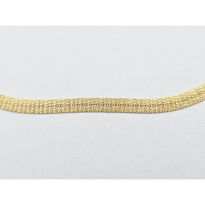 14K Yellow Gold Flat Mesh Herringbone Style Bracelet