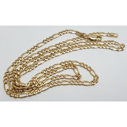 14K Yellow Gold Figaro Link Chain Necklace