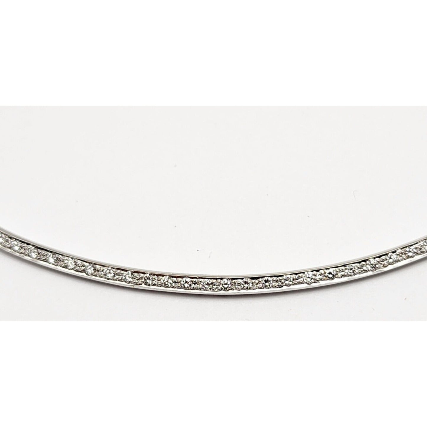 14K White Gold Diamond Snake Chain Necklace