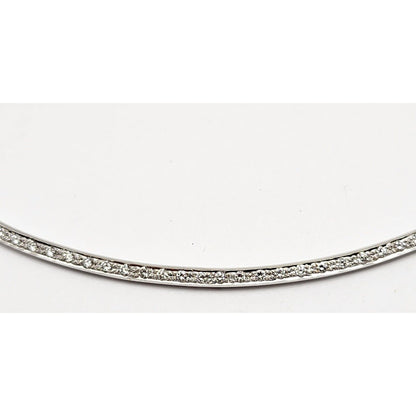 14K White Gold Diamond Snake Chain Necklace