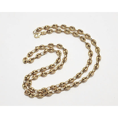 10K Yellow Gold Puffy Gucci Link Chain Necklace