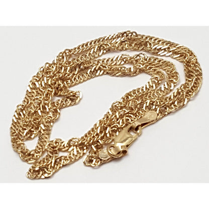 10K Yellow Gold Spiral Link Chain Necklace