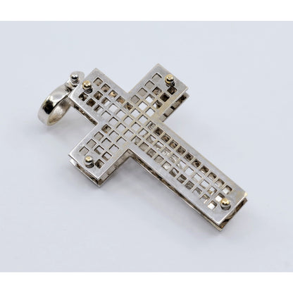 14K White Gold Jesus on Cross Pendant Charm