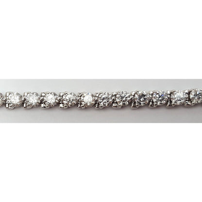 14K Solid White Gold Diamond Tennis Link Bracelet