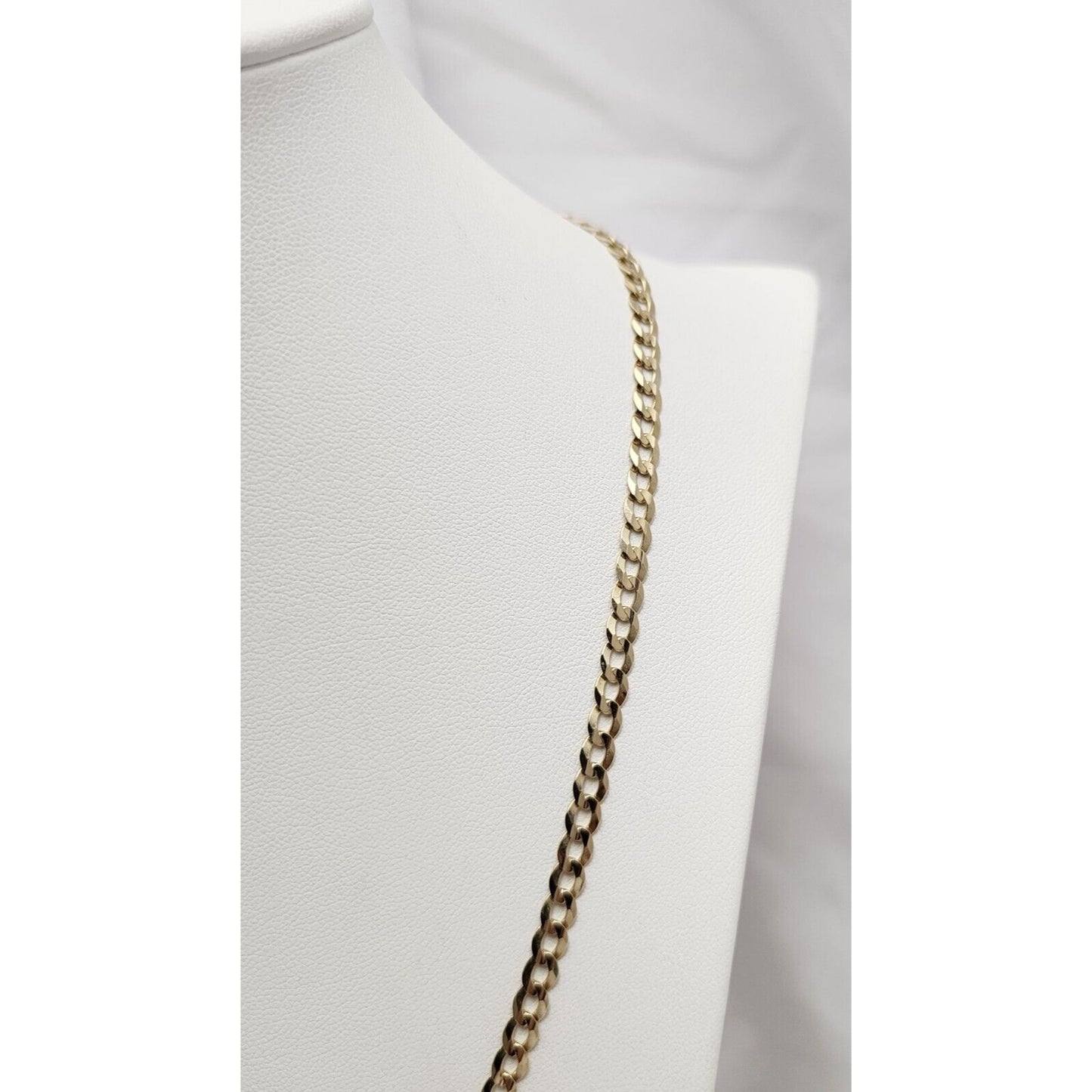 10K Yellow Gold Diamond Cut Cuban Link Chain Necklace