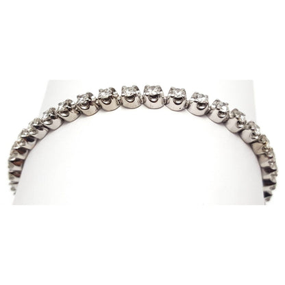 14K Solid White Gold Designer Diamond Tennis Link Bracelet