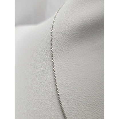 14K White Gold Choker Link Chain Necklace