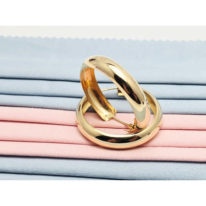 18K Yellow Gold Polished Rounded Hoop Earrings