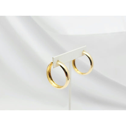 18K Yellow Gold Polished Rounded Hoop Earrings