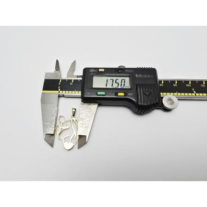 14K Yellow Gold Mother & Baby Heart Charm Pendant