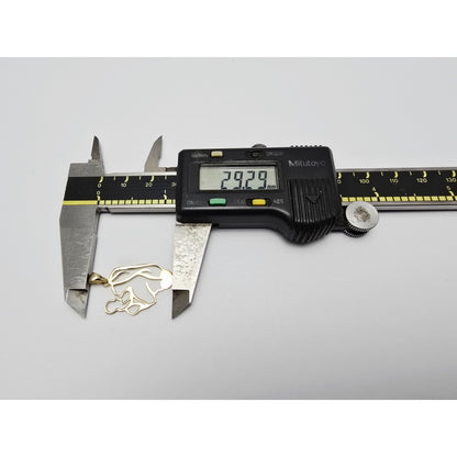 14K Yellow Gold Mother & Baby Heart Charm Pendant