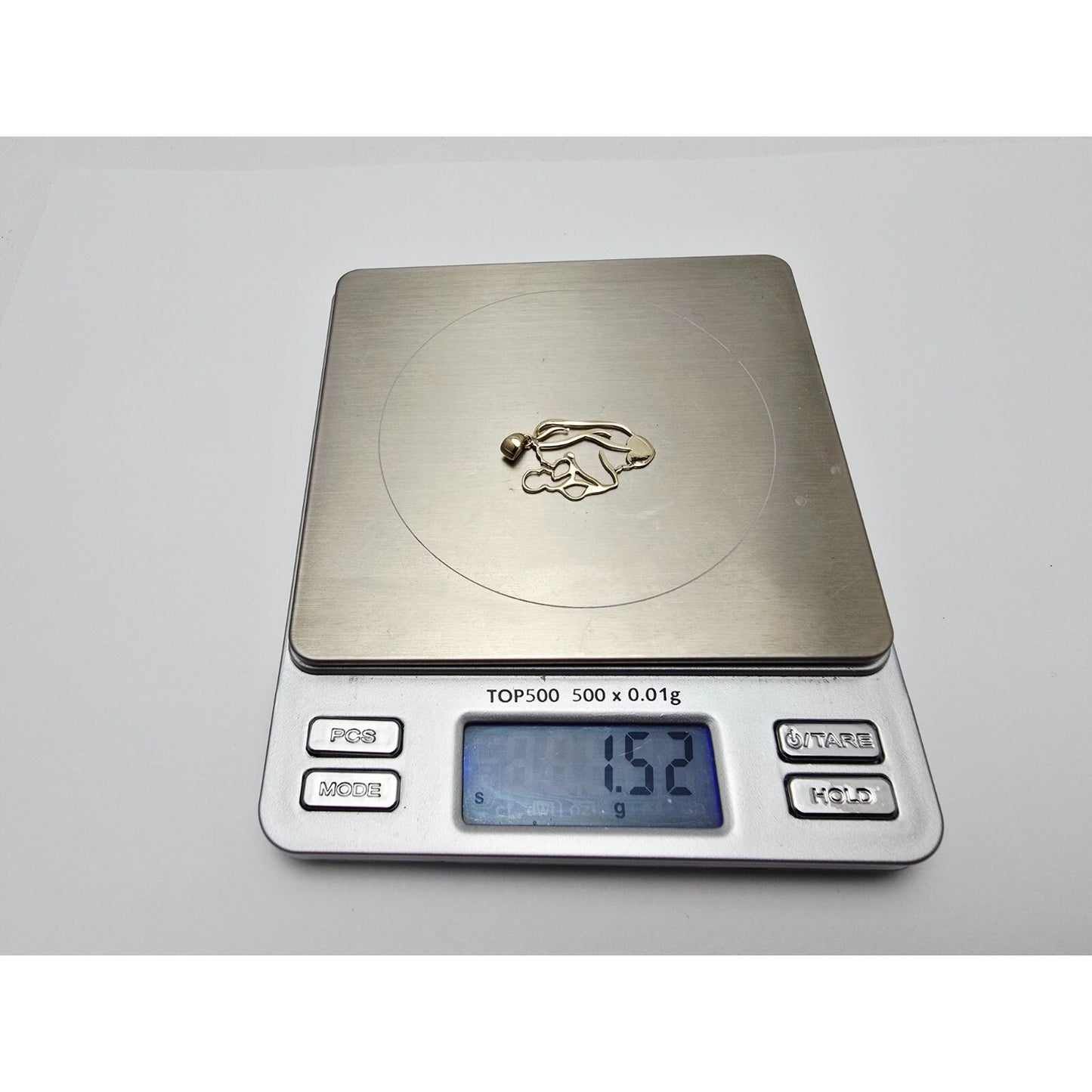 14K Yellow Gold Mother & Baby Heart Charm Pendant