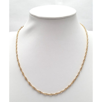 10K Yellow Gold Spiral Link Chain Necklace