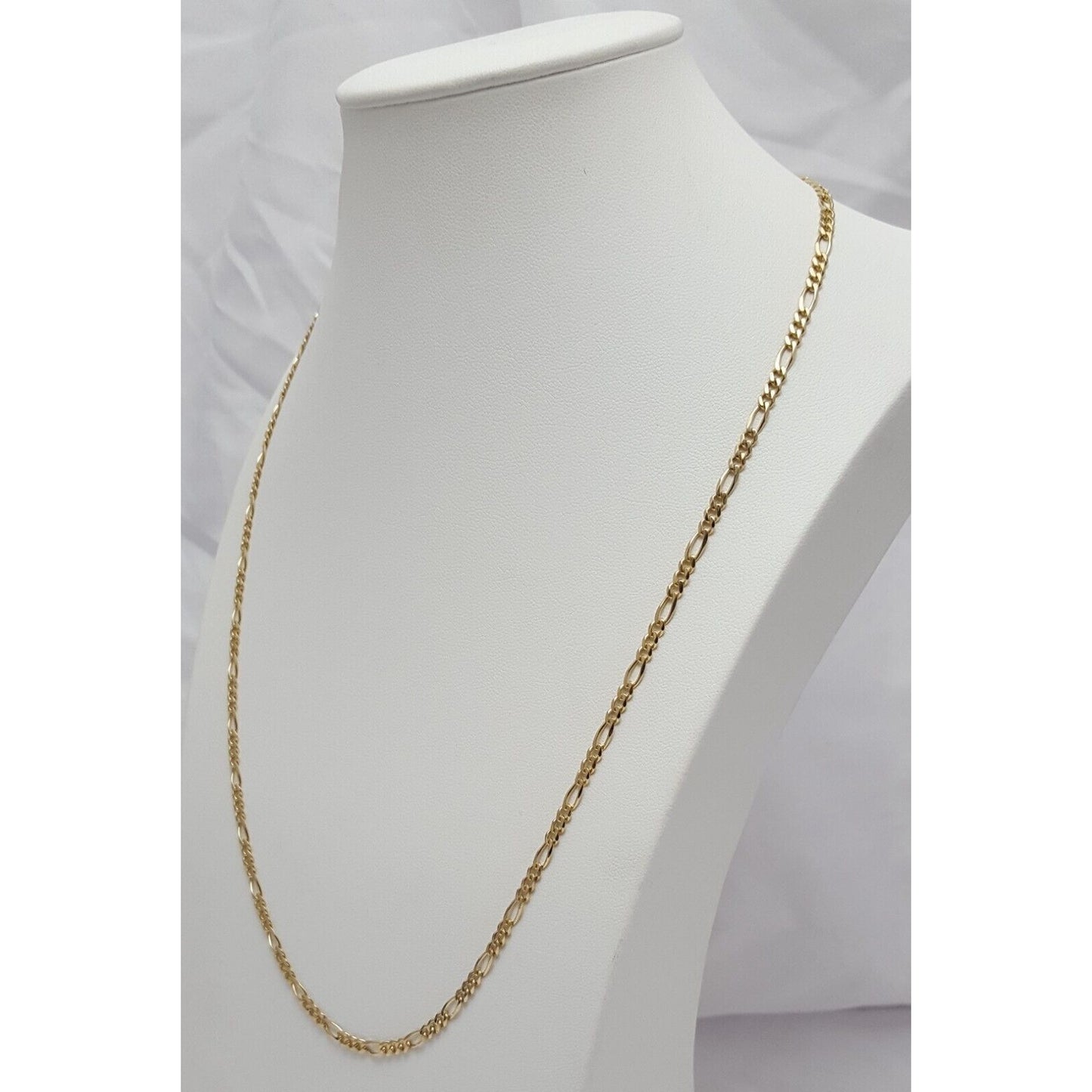 14K Yellow Gold Figaro Link Chain Necklace