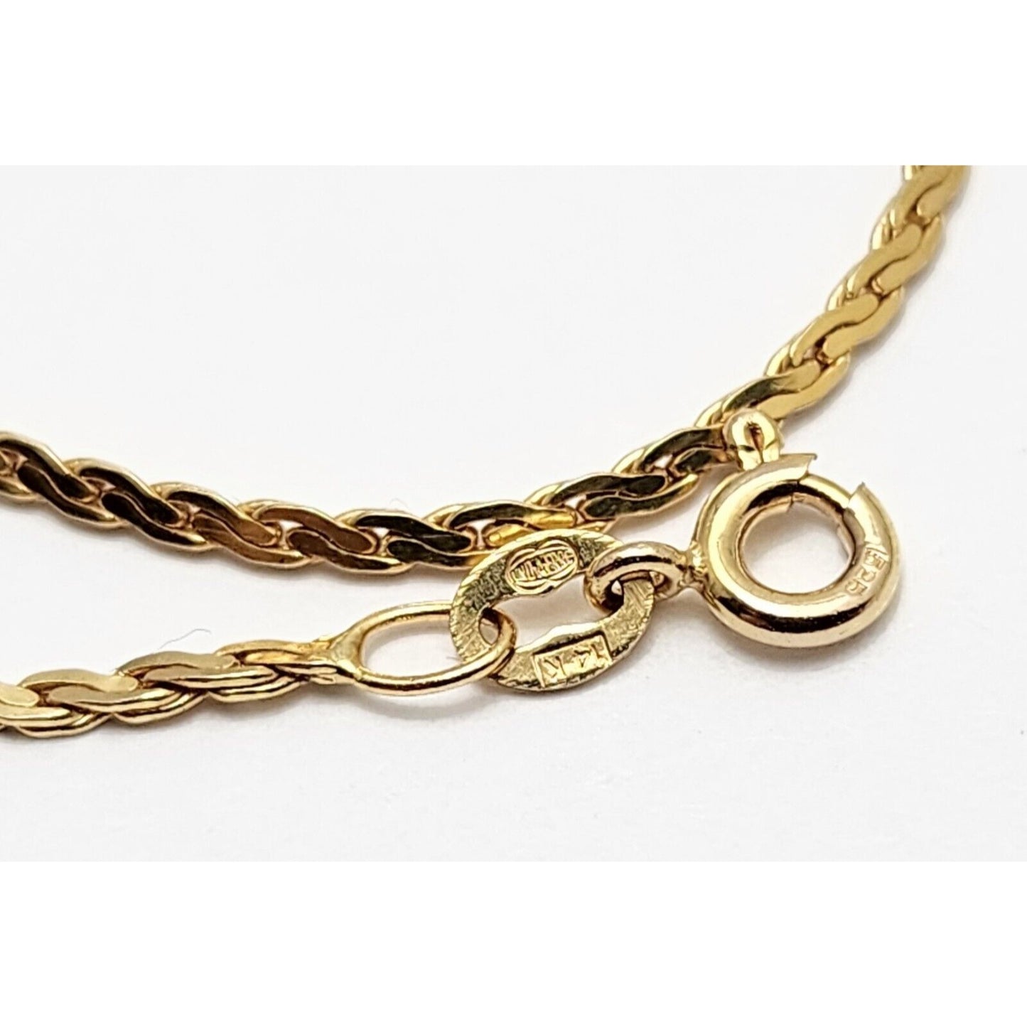 14K Yellow Gold Flat Link Chain Necklace