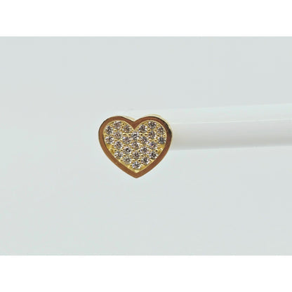 10K Yellow Gold Heart Shaped CZ Stud Earrings