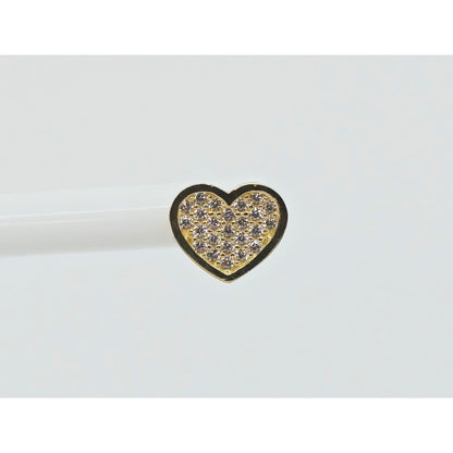 10K Yellow Gold Heart Shaped CZ Stud Earrings