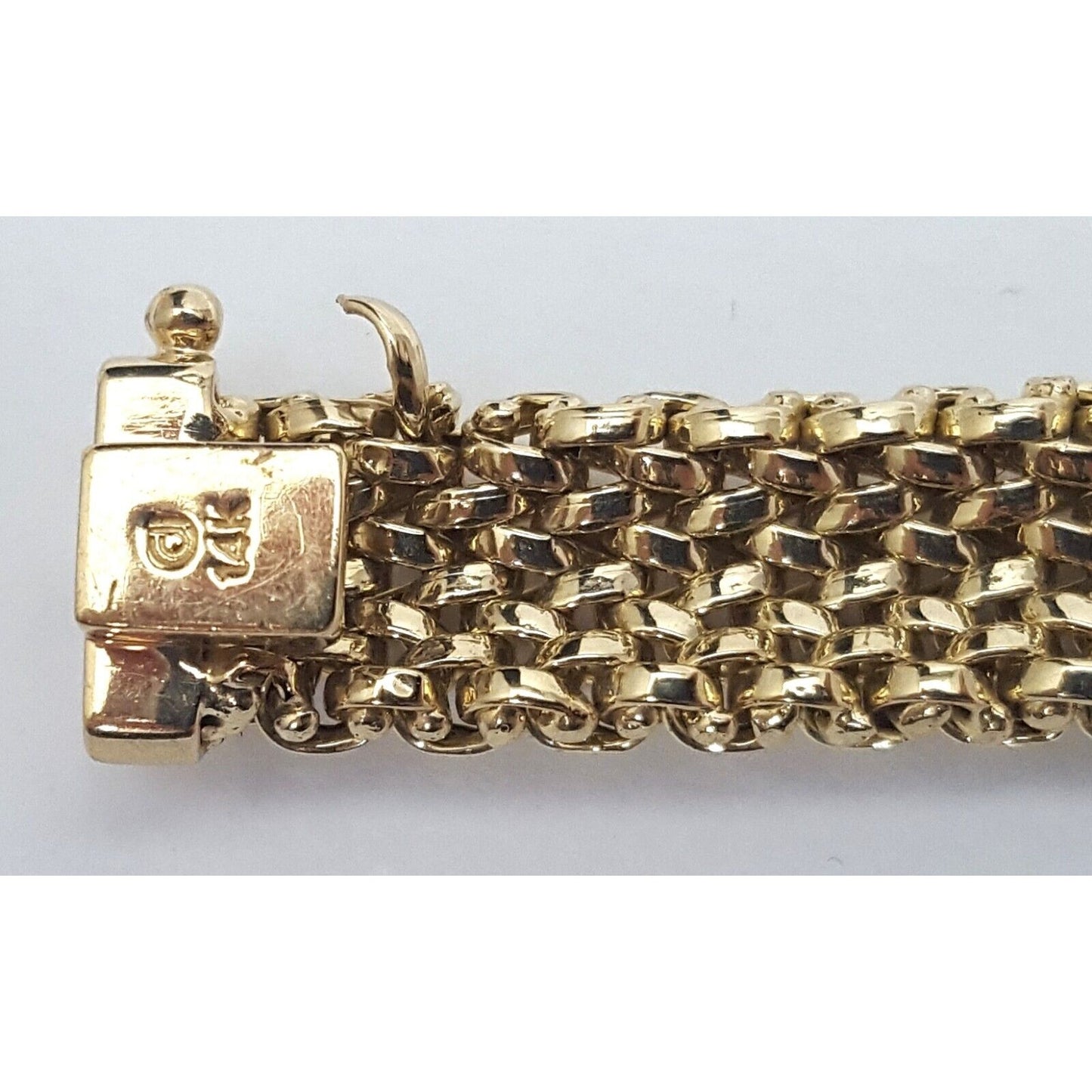 14K Multi Tone Gold Mesh Diamond Link Bracelet