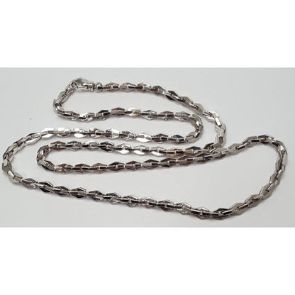 14K White Gold Designer Link Chain Necklace