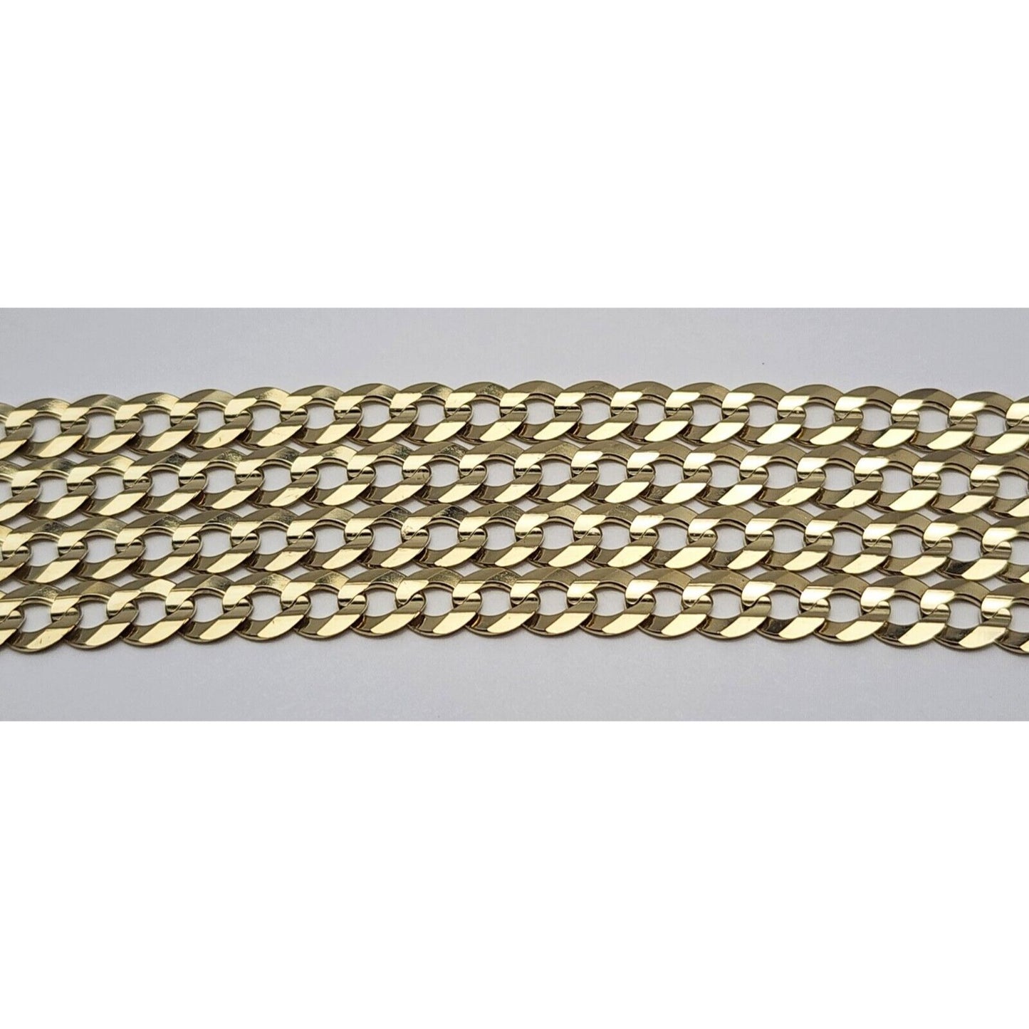 14K Yellow Gold Diamond Cut Cuban Link Chain Necklace