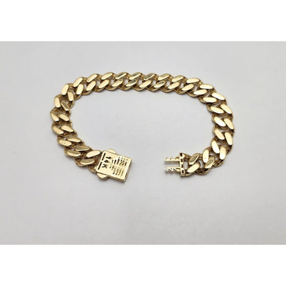 14K Yellow Gold Cuban CZ Link Bracelet