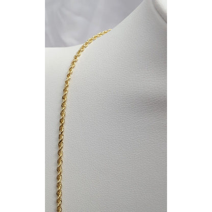 10K Yellow Gold Rope Chain Necklace