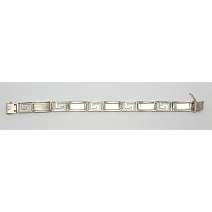 14K Solid White Gold Fancy Link Bracelet