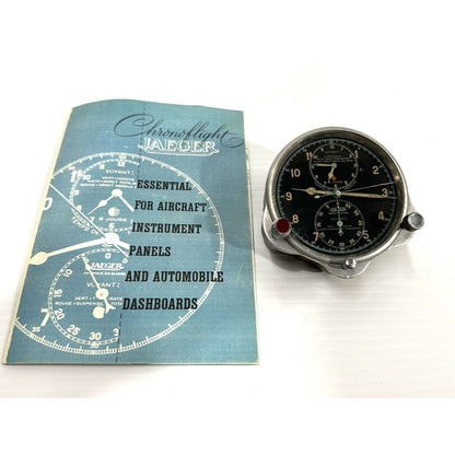 Super Rare Vintage 1925-1950s Jaeger Voyant 8-Day Chronograph Cockpit Clock