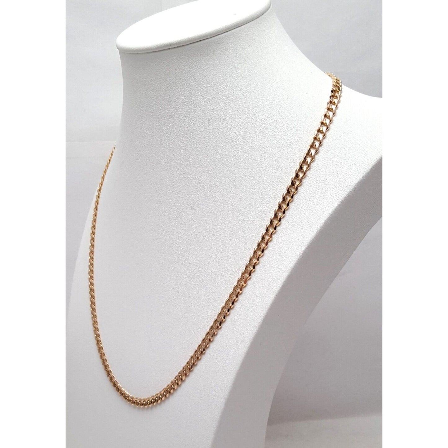 14K Rose Gold Cuban Link Chain Necklace