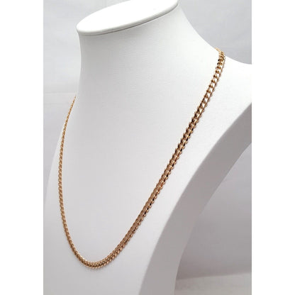 14K Rose Gold Cuban Link Chain Necklace