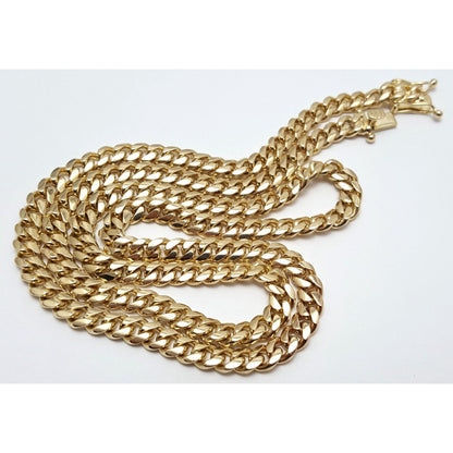 14K Yellow Gold Cuban Link Chain Necklace