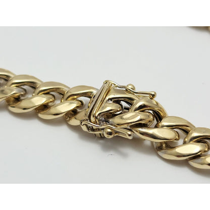 14K Yellow Gold Cuban Link Chain Bracelet