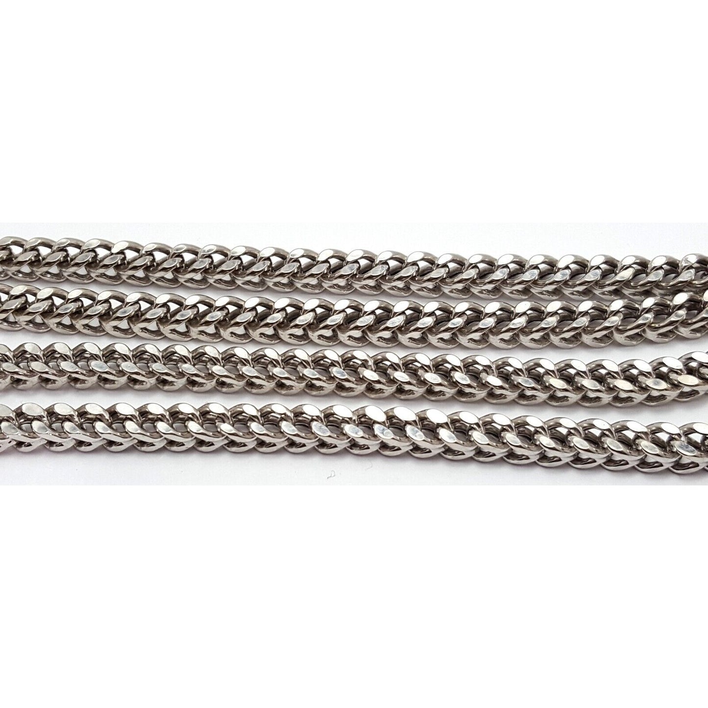 Large 10K White Gold Franco Link Chain Necklace