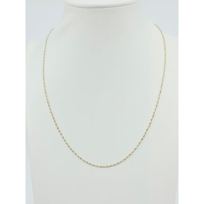 14K Two Tone Gold Diamond Cut Singapore Link Chain
