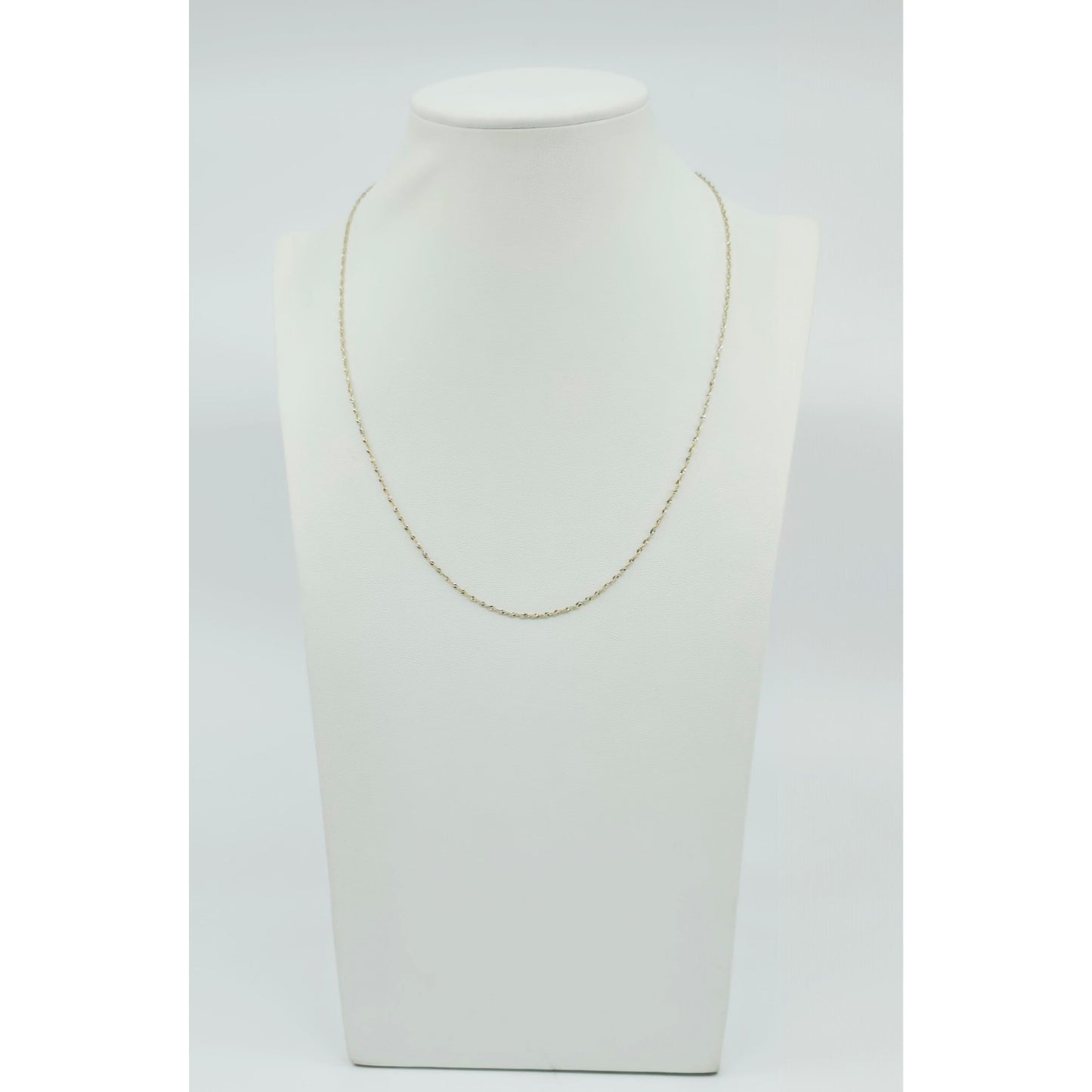 14K Two Tone Gold Diamond Cut Singapore Link Chain