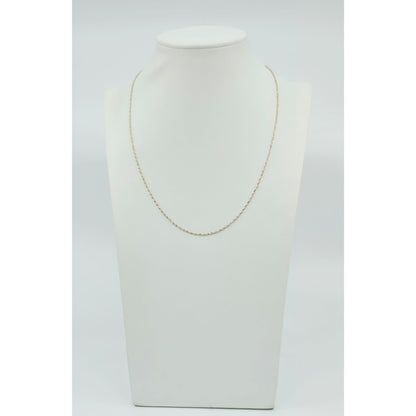 14K Two Tone Gold Diamond Cut Singapore Link Chain