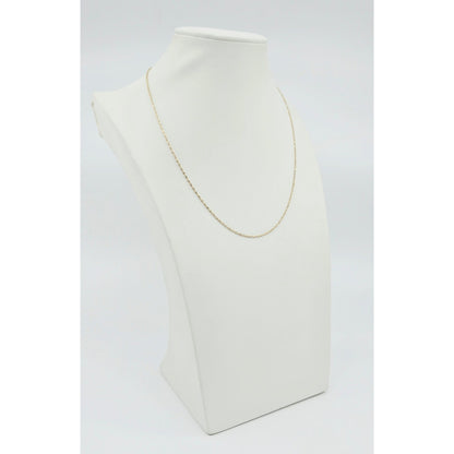 14K Two Tone Gold Diamond Cut Singapore Link Chain