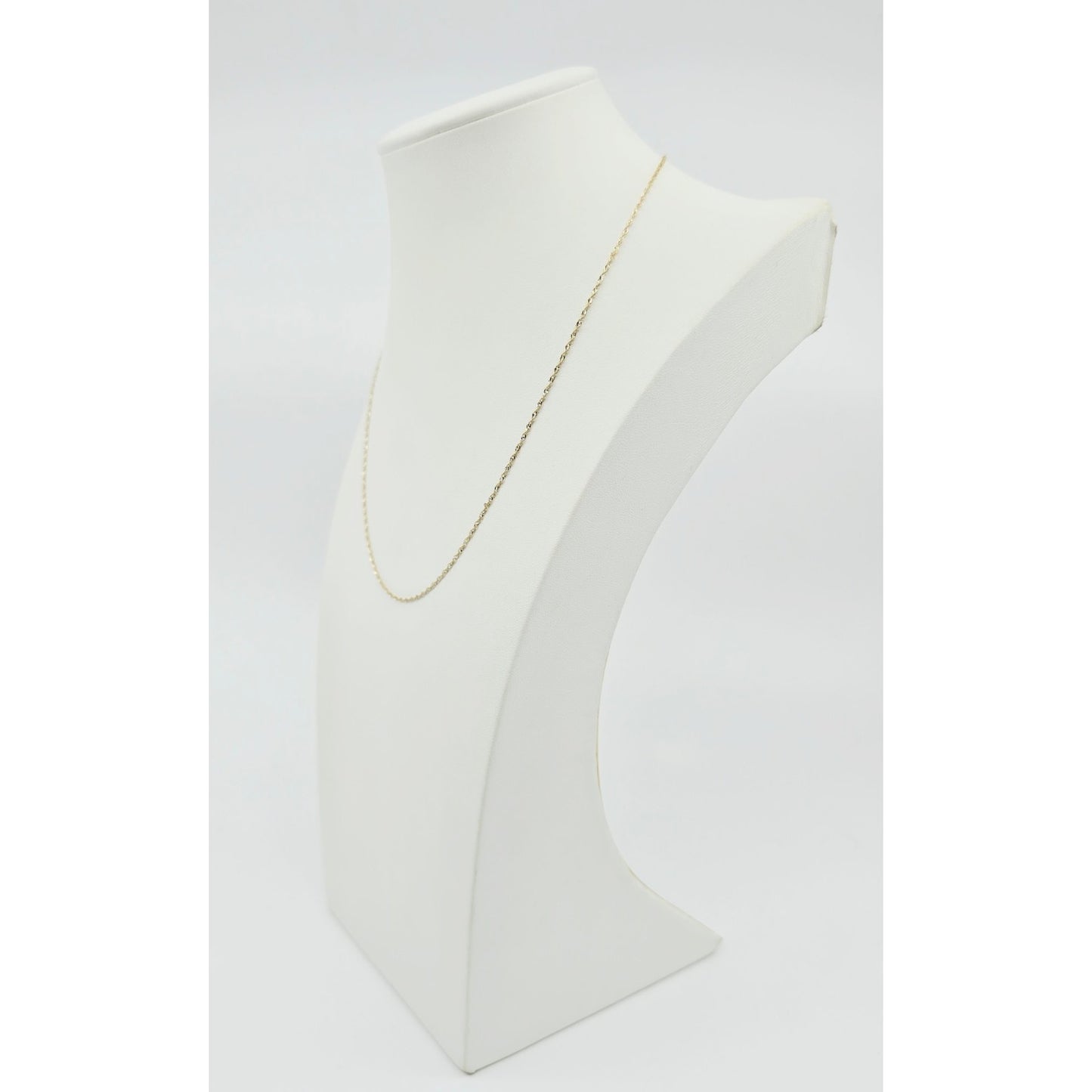 14K Two Tone Gold Diamond Cut Singapore Link Chain