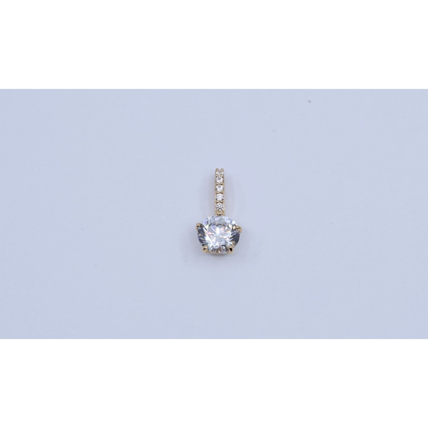 14K Yellow Gold Drop Dangle CZ Charm Pendant