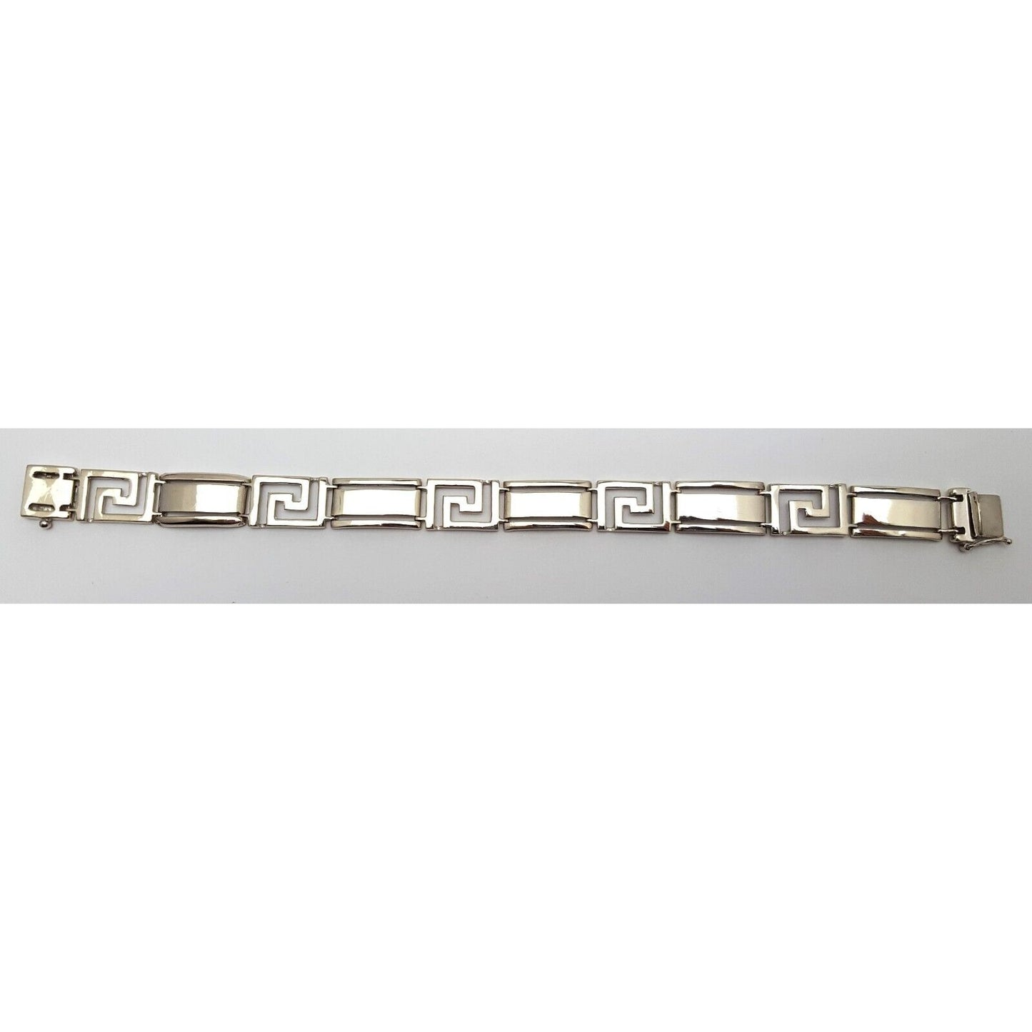 14K Solid White Gold Fancy Link Bracelet