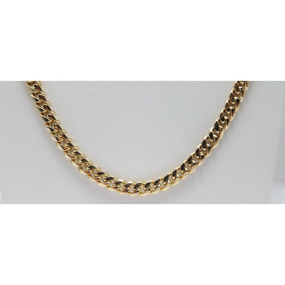 14K Yellow Gold Cuban Link Chain Necklace